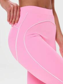 Musera Sport 高腰撞色滚边紧身裤，适合运动健身、板式网球、网球、匹克球等运动。 - 彩色 - 查看 5