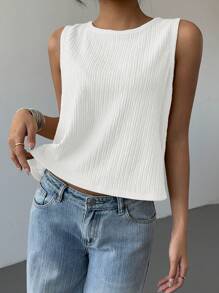 SHEIN Essnce Women's Knit Top With Colorblock And Oversized Bow Design On Back, Going Out Top, Valentine's Day - White - View 4