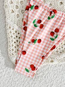 Swim Mod Bộ 3 Bikini Kẻ Sọc In Hình Quả Cherry, Đồ Bơi Gợi Cảm Cho Bãi Biển & Khu Nghỉ Dưỡng, Ngực Nhỏ - Bụi hồng - Xem 7