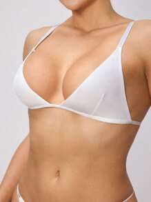 Ocili Leisure Shiny Swimsuit Triangular Cup Bra, Wireless & Comfortable EasyComfort - White - View 6