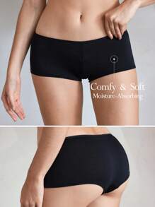 Ocili 女士纯色简约三角裤，休闲日常穿着 - 黑色 - 查看 1