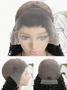 13x4 Jerry Curly Lace Front Wig Human Hair, 22-28 Inch Transparent Frontal 150-200% Density for Women Natural Color - S1B - View 6