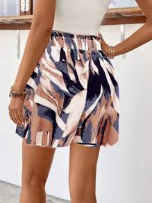 Breezaya Women's Random Cut Waist Tie Vacation Allover Print Skort - Multicolor - View 2