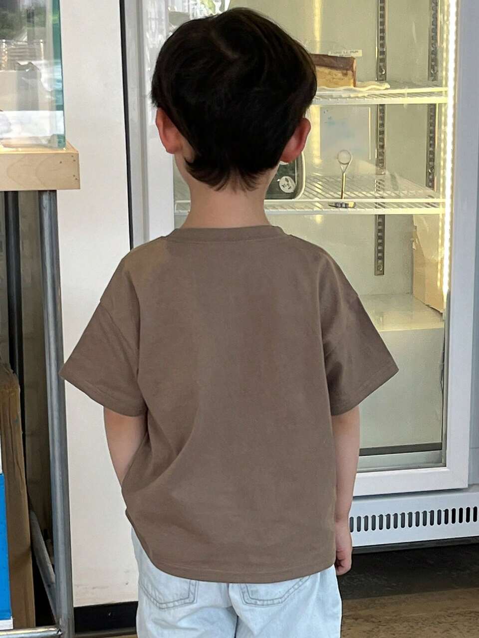 Young Boy Letter Print Round Neck Short Sleeve Casual T-Shirt
