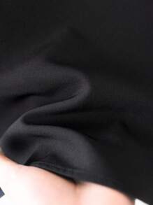 SHEIN Frenchy Plus Size Plain Simple Design Shorts, Fashionable For Summer - Black - View 11