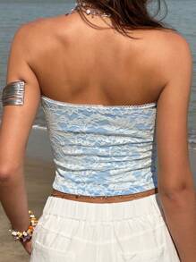 Jouncy Women's Summer Beach Casual Lace Tube Top - Multicolor - View 2