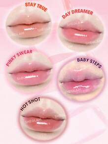 SHEGLAM Jelly Wow Tinted Lip Oil-Baby Steps Moisturizing Lip Gloss High-Shine Glossy Glow Non-Sticky Lip Care Hydrating Sleep Mask Lip Makeup Brand Beauty Makeup Face Paint Cosmetic For Women Girls Perfect For Fall Winter Ideal For Y2K Fancy Fashion Suitable For Birthday Christmas Present Party Ready Best Color