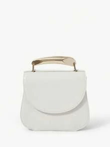 SHEIN BAE Bolso de mujer liso, simple y práctico, de uso múltiple - Beis - Ver 2