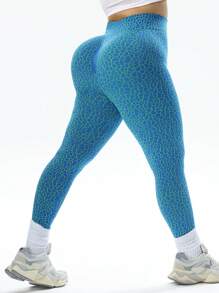 Easithlete Plus Size Women's Seamless Camouflage Pattern Sports Leggings - Multicolor - View 4