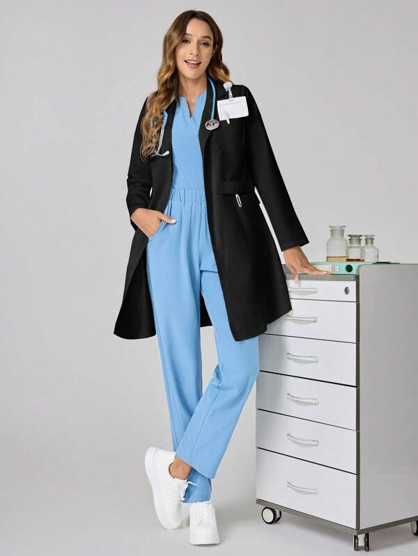 TaskEZ Lab Coat/White Lab Coat, Long Sleeve, Minimalist & Fashionable, Suitable For Summer