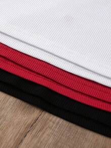 SHEIN Áo yếm thêu nơ hình trái tim anh đào cỡ lớn cho nữ - Nhiều màu - Xem 5