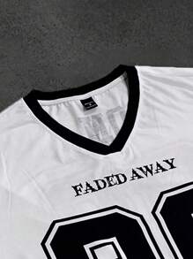 Manfinity Sporsity Men's Sporty Double-Sided Printed Casual T-Shirt