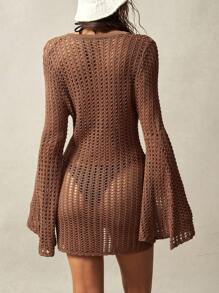 Bohemela 波西米亚风女式毛衣连衣裙 - 杏色 - 查看 6