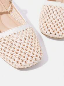 Styleloop 女士平底一脚蹬鞋，波西米亚风格，复古美式，波西米亚风，西部风，音乐节，派对装 - 杏色 - 查看 4