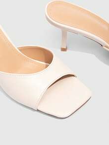 CUCCOO BIZCHIC 女士尖头细高跟黑色绑带休闲百搭高跟凉鞋，性感迷人，适合约会、派对、圣诞节、万圣节、音乐节、秋季等场合。 - 米色 - 查看 3