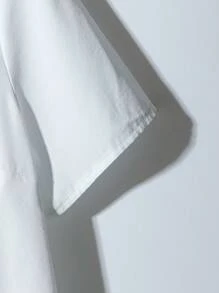 EMERY ROSE PLUS SIZE LUNE Women Ink Print Regular Fit Shirt,Short Sleeve Tops - Multicolor - View 8