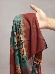 Slaydiva Áo cổ yếm kiểu phương Tây họa tiết da báo dành cho nữ cỡ lớn - Nhiều màu - Xem 4