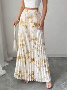 Rafferiza 女士箔褶度假派对百搭长裙 - 杏色 - 查看 3