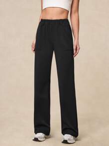 OutZeal Pantalones anchos de cintura alta y suaves con ajuste de cintura, pantalones de trabajo para todo el día para mujer