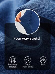Flexra Damen hohe Taille Weite Bein Loose Lässig Jeans mit Taschen