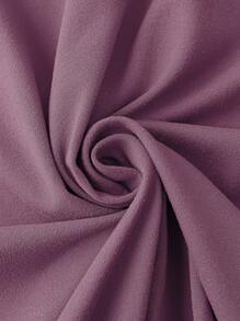 Women Plus Size Solid Color V-Neck Short Sleeve Casual Loose T-Shirt - Purple - View 4