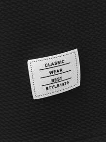 SWAVVY Men Letter Patched Detail Tank Top - Black - View 5