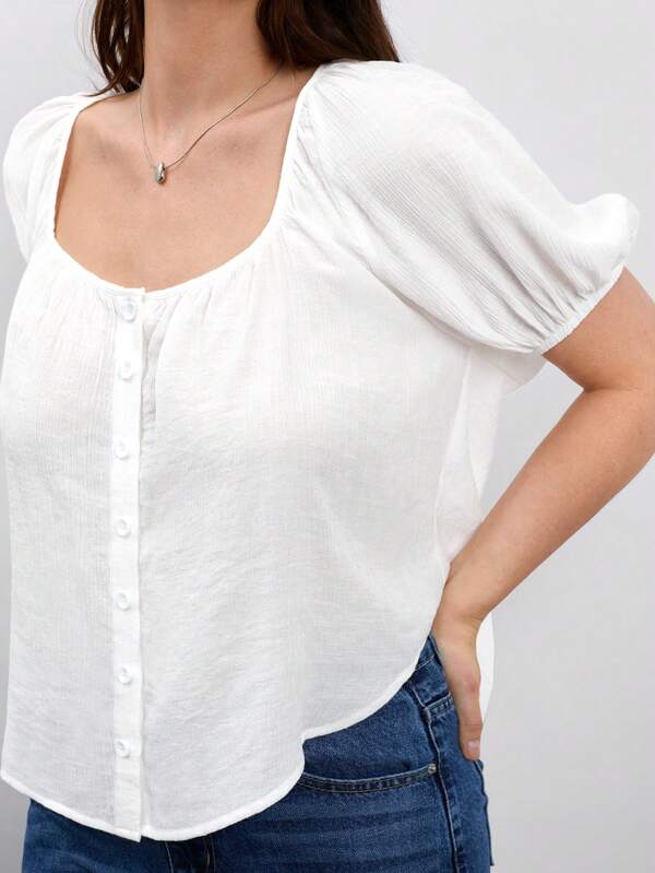 Maija Plus Size Women's Casual Spring And Summer Short Sleeve Topscountry Tops Women Summer Clothes ,Off The Shoulder Top,Business Casual Woman,Going Out Tops,Old Money Style ,Concert Outfits For Women ,Bachelorette Outfits,All White Woman Outfits