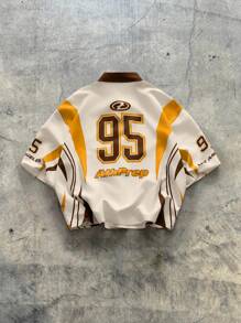 AXEPEAK Men's Oversized Digital Printed Casual Short Sleeve Woven Shirt - Multicolor - View 2