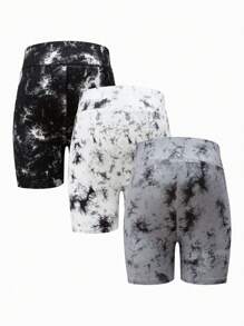 SHEIN Pregnant Women's Fashionable Tie-Dye High Waist Leggings Maternity Trousers - Multicolor - View 4