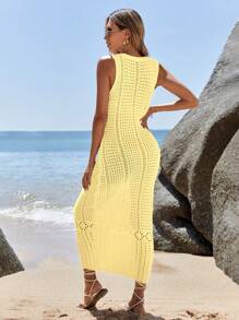 Breezaya 女士无袖纯色针织休闲度假连衣裙