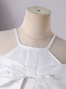 Tween Mädchen Riemchen Perlen Perlen weiß elegante Party tragen Luxus Prinzessin Kleid - Weiss - Übersicht 5