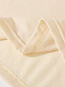 SHEIN Baby Girl Casual Fashion Creative Cartoon Leopard Floral & Letter Print Basic Round Neck Short Sleeve T-Shirt, Mommy And Me Matching (2 Pieces Sold Separately) - Apricot - View 7