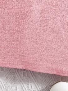 SHEIN Atasan Kasual Musim Panas Berkerah Peter Pan Warna Pink Lucu untuk Bayi Perempuan - Berwarna merah muda - View 5