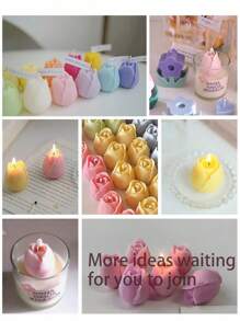 1 Piece Candle Making Silicone Mold, 3D Three-Dimensional Tulip Valentine Or Mother's Day, Can Make Candles, Incense Stone, Home Art Decoration, Easy To Disassemble And Clean, Reusable DIY Materials, DIY Handmade Gift For Love, 2 Styles Available - White - View 5