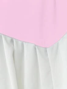SHEIN LUNE 女款優雅復古拼接百褶裙 - 淺粉色 - 查看 5