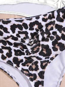 SHEIN Swim Curve Plus Size Bikini Bottoms  Thong Bikini - Multicolor - View 4