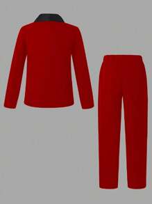 SHEIN Set de 3 piezas para niño preadolescente tipo caballero: Blazer informal + chaleco + pantalones, Vestido formal elegante para fiesta de cumpleaños, boda, bautizo, aniversario, ceremonia de graduación