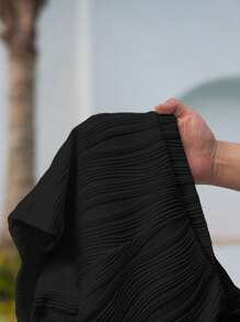 Slaydiva 2pcs Bikini Set, Fashion Triangle Top & Shorts, Perfect For Swimming & Beach - Black - View 7