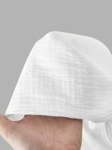 Tween Girls' Casual Woven Textured Double-Sided Ruched Waist Wide Leg Pants, Spring/Summer - White - View 8