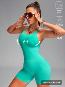 Innovista Conjunto de entrenamiento sin costuras para mujer con sujetador incorporado, almohadillas desmontables, comodidad de movimiento, estiramiento, yoga, body, ajuste cruzado, ejercicio al aire libre, con recorte de malla, transpirable, deportivo de verano, diseño de control de barriga, para aumentar el apetito, ropa de oficina, gimnasio, fitness diario, entrenamiento, desde casa, correr, bicicleta, ciclismo, Crossfit, saludable, apto para TT, viral, IGS, FYP, azul, INSTA, verde, OTO, rendimiento, Pilate, actuación, mini, moda, natural, versátil, estilo casual, elegante, realista, perfecto para hombres, mujeres, adolescentes, adultos, amantes de latina, primavera, otoño, verano