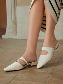 MOTF WOMEN HOLLOW OUT FLAT SHOES - Beige - View 9