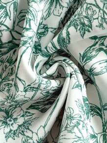 Soleia Vacation Casual Tie-Up Cinched Waist Ruffle Hem Bandeau Top - Green - View 9