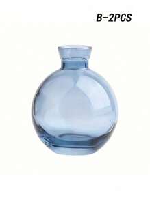 SHEIN 1 Pc Blue Glass Bud Vase, Modern Decorative Small Mini Flowers Vases Short Minimalist Aesthetic Home Decor Vintage Cute Handmade Tiny Wedding Table Centerpieces For Single Flower Rose,Home Decor,Flower Vase,Centerpiece,Table Decor
