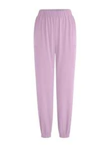 TaskEZ 1 Set Simple Solid Color Long Sleeve Shirt And Long Pants, Modern /Nursing Scrub Uniform, Suitable For Summer - Mint Green - View 5