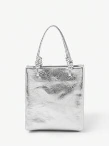 Maija Women's Fashion Versatile Silver Simple Handbag