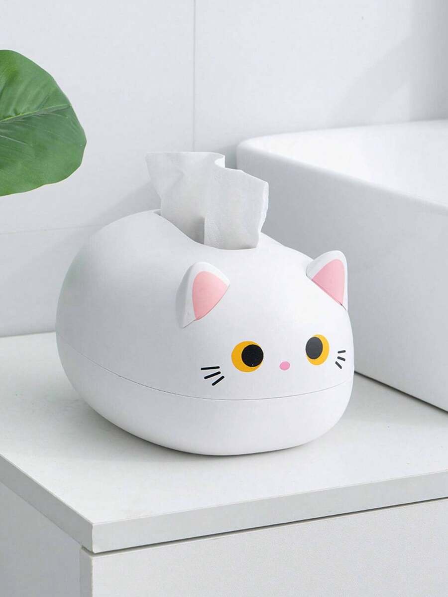 SHEIN Caja para toallas de papel, soporte de primavera, multiusos para dormitorio, mesilla de noche, sala de estar, muy atractivo diseño de dibujos animados, bonito palillo de dientes, cajón de papel