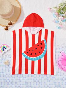 SHEIN Baby Girl Striped Hooded Swimwear, Minimalist & Fashionable, Suitable For Summer - Multicolor - View 7