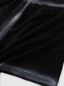 ROMWE MEN Street Life Men's Edge Print Letter Graphic Casual Shorts - Grey - View 3