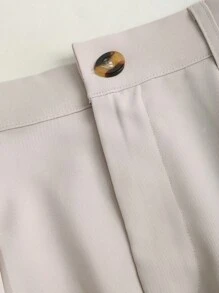 Sweetra Women High Waist Slim A-Line Skirt, Suitable For Commuting, Spring/Summer - Apricot - View 4