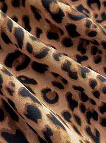 SHEIN TEENGIRL Vacation Leopard Print Square Neck Puff Sleeve Shirt, Cute & Leopard Print Top